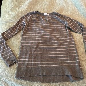 V-neck gap striped sweater. Size small T. Form fitting and cozy.  Good condition